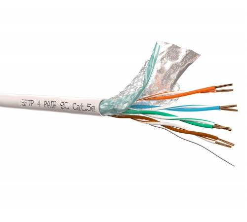 Кабель SFTP4 cat.5е одножильный экранированный + оплетка 305м Cu Netko Optima N.SFTP-68054.05E.0B (68054)