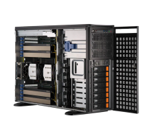 Серверная платформа Supermicro GPU SuperServer SYS-741GE-TNRT Tower noCPU(1)4rd Gen Xeon Scalable/TDP 350W/no DIMM(16)/ SATARAID HDD(8)LFF/2xM.2 NVMe 3xFH/2x10GbE/2x1200W (id 31282)