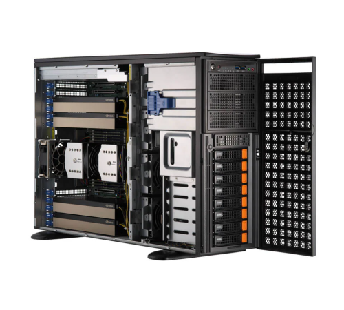 Серверная платформа Supermicro GPU SuperServer SYS-741GE-TNRT Tower noCPU(1)4rd Gen Xeon Scalable/TDP 350W/no DIMM(16)/ SATARAID HDD(8)LFF/2xM.2 NVMe 3xFH/2x10GbE/2x1200W (id 31282)