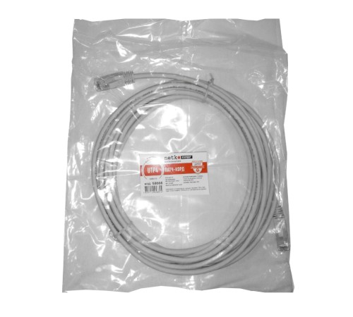 Патч-корд UTP4 cat.6 5.0м литой коннектор серый LSZH Netko Expert CKC NUTPBC.6-5m-2-lszh (58666)