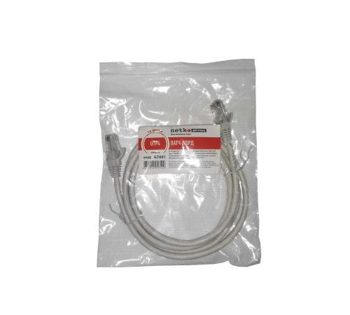 Патч-корд UTP4 cat 5е 1,5м ВС LSZH серый литой коннектор Netko Optima N.BC.UTP.5e-1.5m-2-lszh (67441)