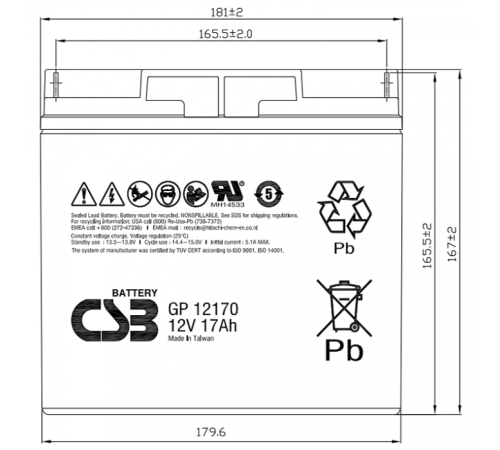 Батарея CSB GP12170 B3