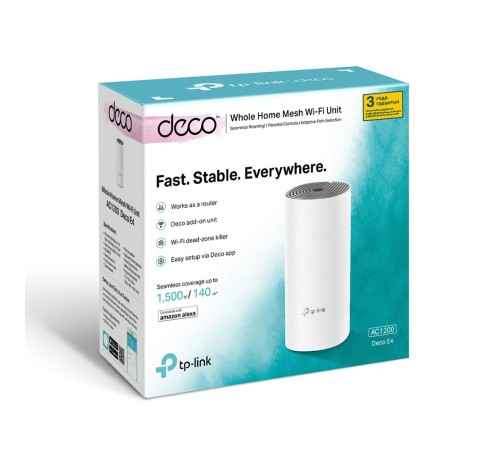 Бесшовный Mesh роутер TP-Link Deco E4 (1-pack) E4(1-PACK)