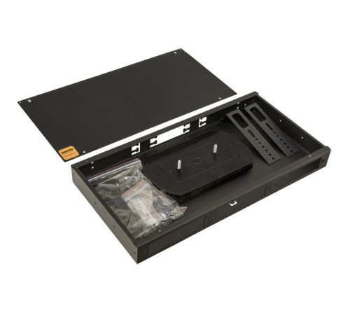 Бокс оптический Hyperline FO-19R-1U-3xSLT-W140H42-24UN-BK