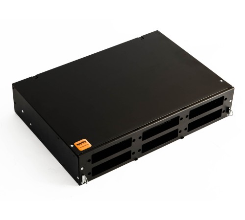 Бокс оптический Hyperline FO-19V-2U-6xSLT-W130H30-48UN-BK