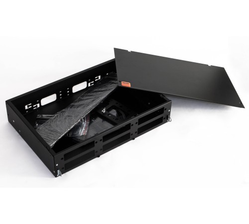 Бокс оптический Hyperline FO-19V-2U-6xSLT-W130H30-48UN-BK