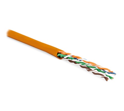 Кабель витая пара Hyperline UUTP4-C5E-P24-IN-LSZH-OR-100