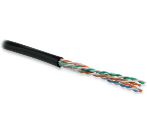 Кабель витая пара Hyperline UUTP4-C5E-S24-OUT-PE-BK-100