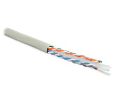 Кабель витая пара Hyperline UUTP4-C6-S23-IN-LSZH-GY-305