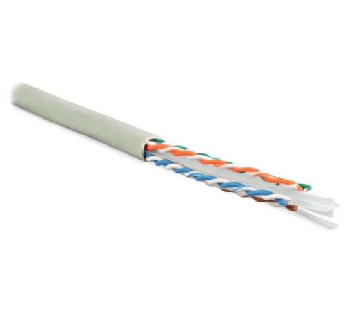 Кабель витая пара Hyperline UUTP4-C6-S23-IN-LSZH-GY-305