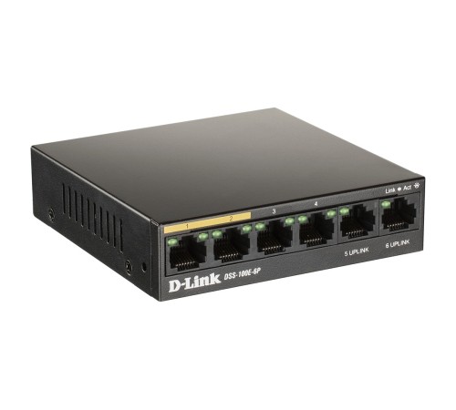 Коммутатор D-Link DSS-100E-6P