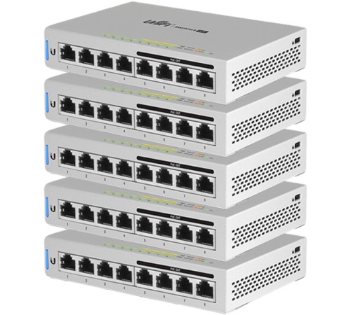 Коммутатор Ubiquiti UniFi Switch 8 60W 5-Pack US-8-60W-5