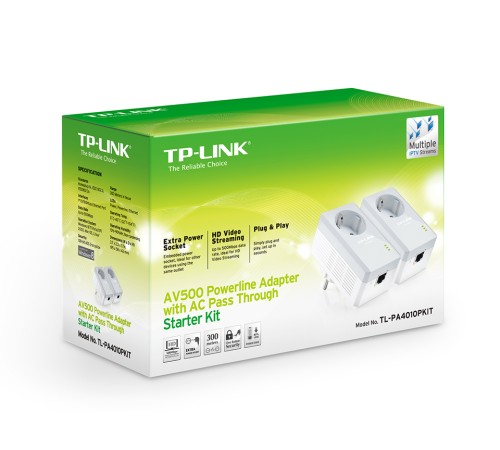 Комплект адаптеров Powerline TP-Link TL-PA4010P KIT TL-PA4010PKIT