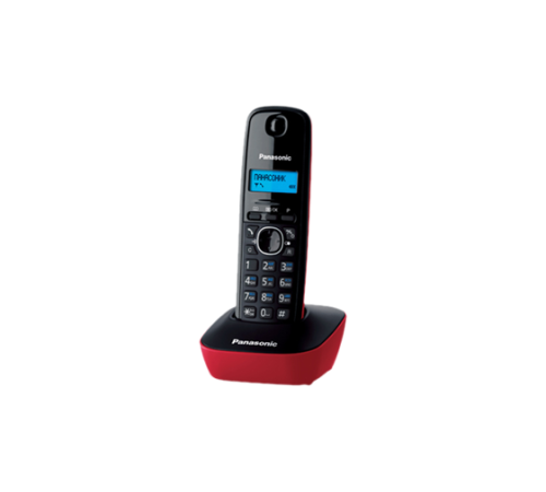 Радиотелефон Dect Panasonic KX-TG1611RUR красный/черный