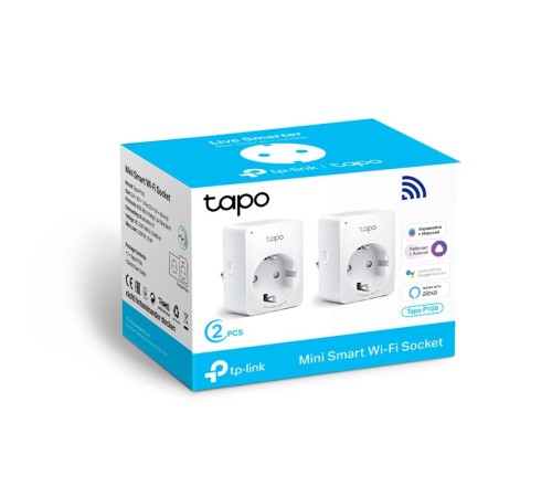 Умная розетка TP-Link Tapo P100 (2-pack) P100(2-PACK)
